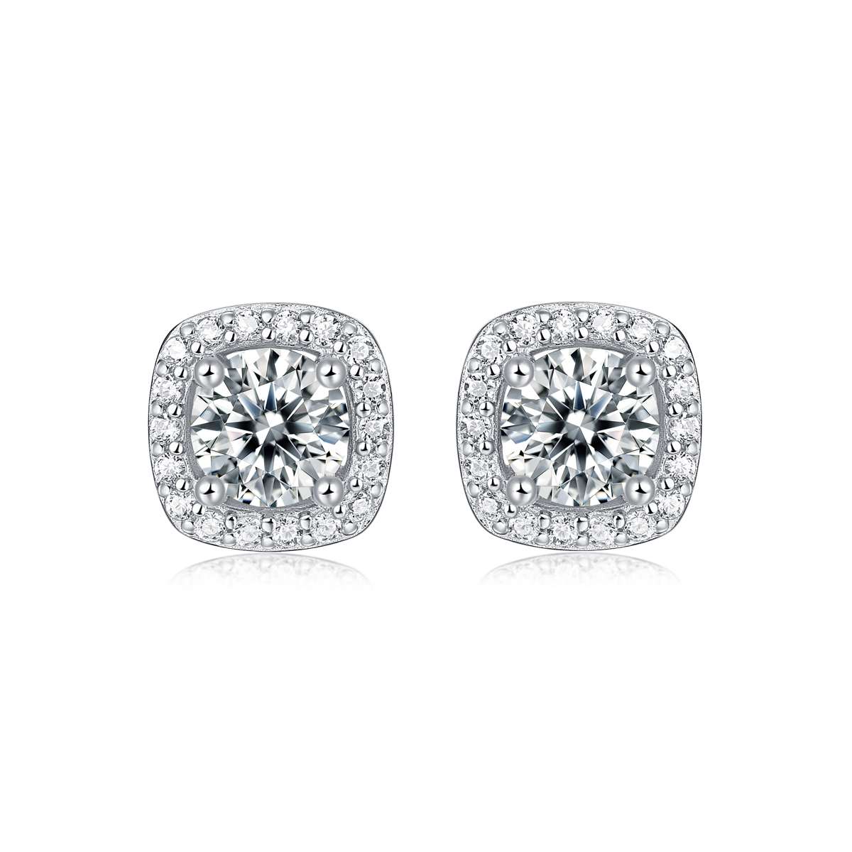 18K Gold Earrings S925 0.5Carat Moissanite Earrings Manufacturer