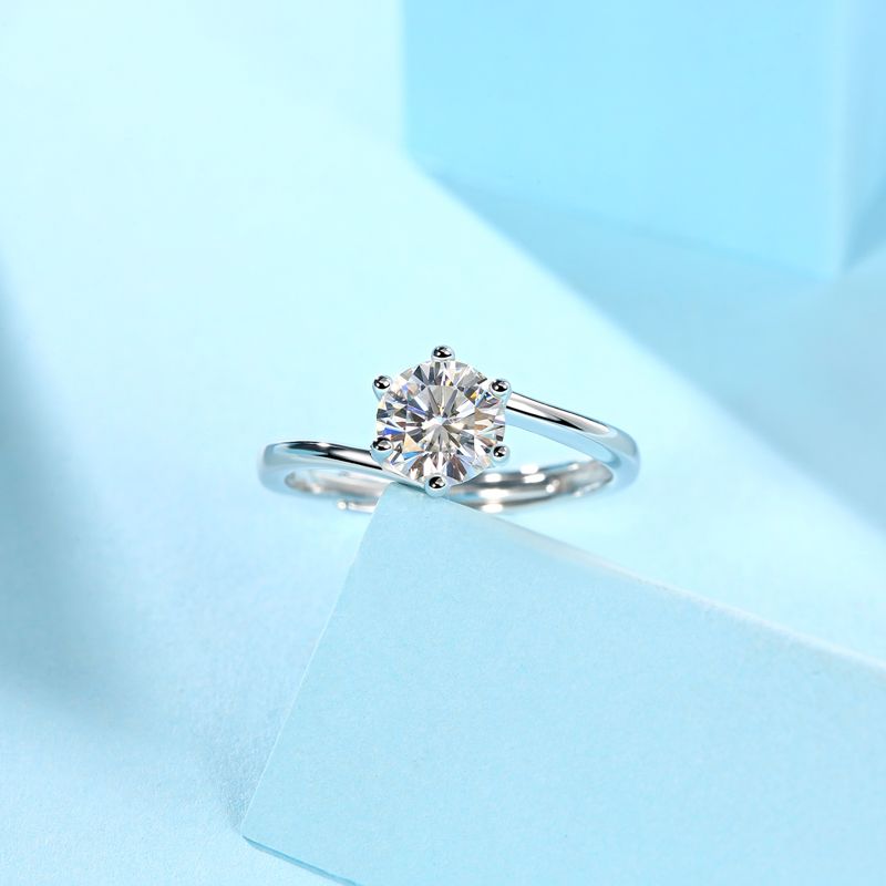 S925 Engagement Adjustable Moissanite Rings Supplier