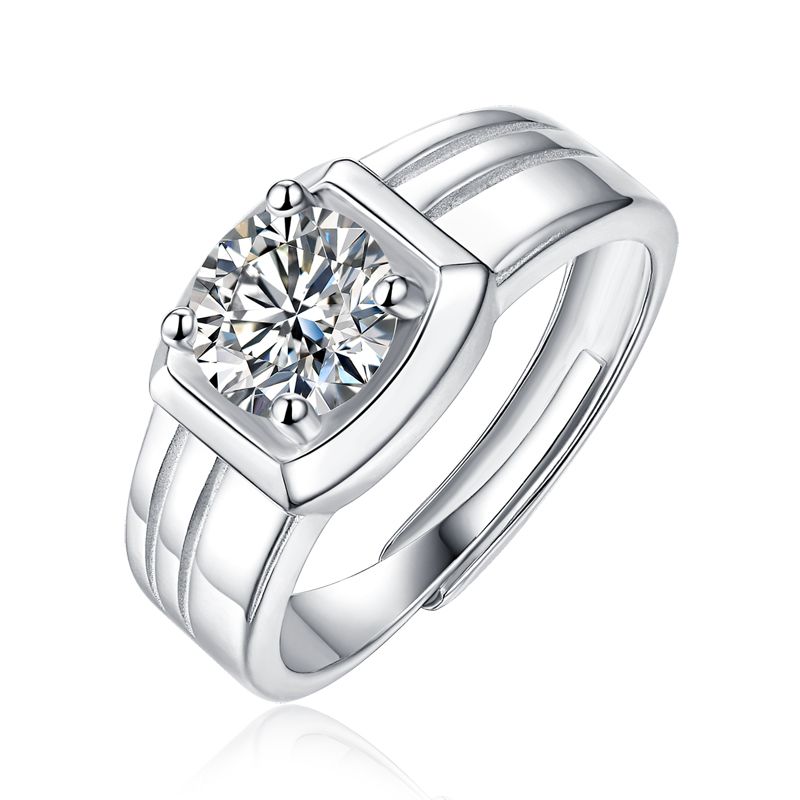 18K 925 Sterling Silver Brilliant Wedding Men's Moissanite Ring Wholesaler