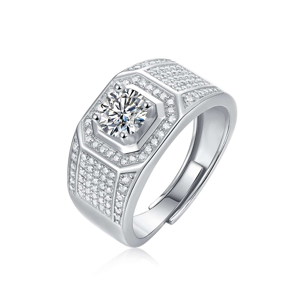 925 Sterling Silver Brilliant Wedding Men's Ring Supplier