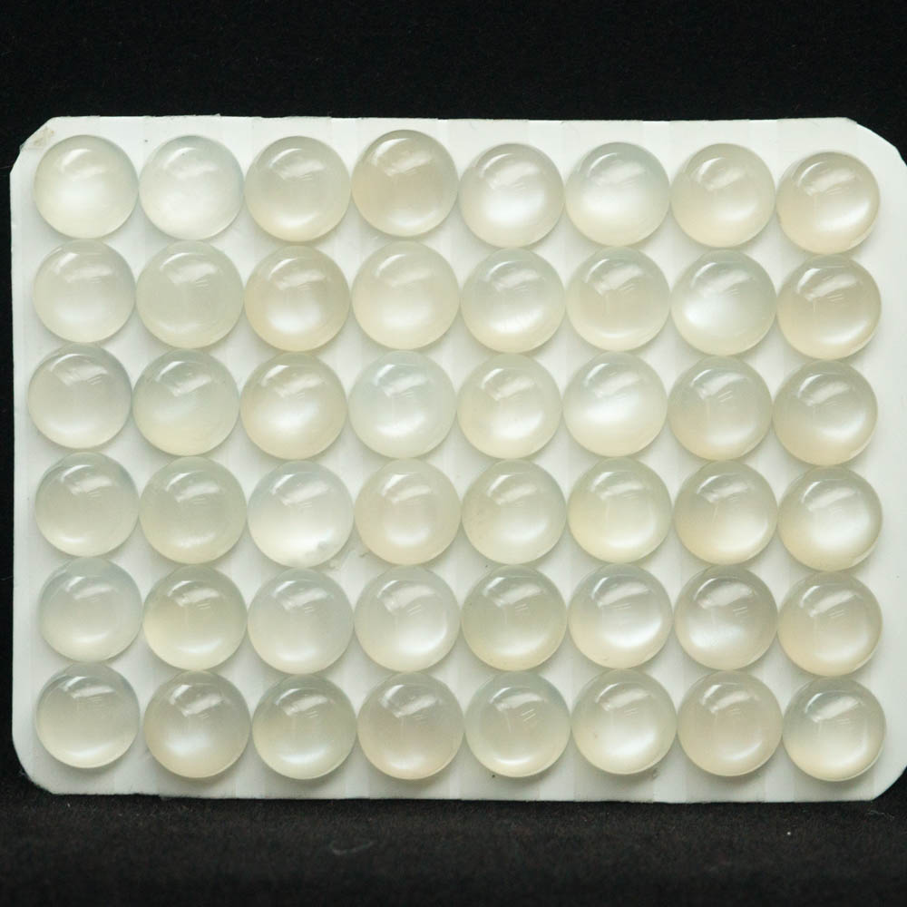 China Factory Gemstone Crystal White Moonstone Round Cabochon Exporter