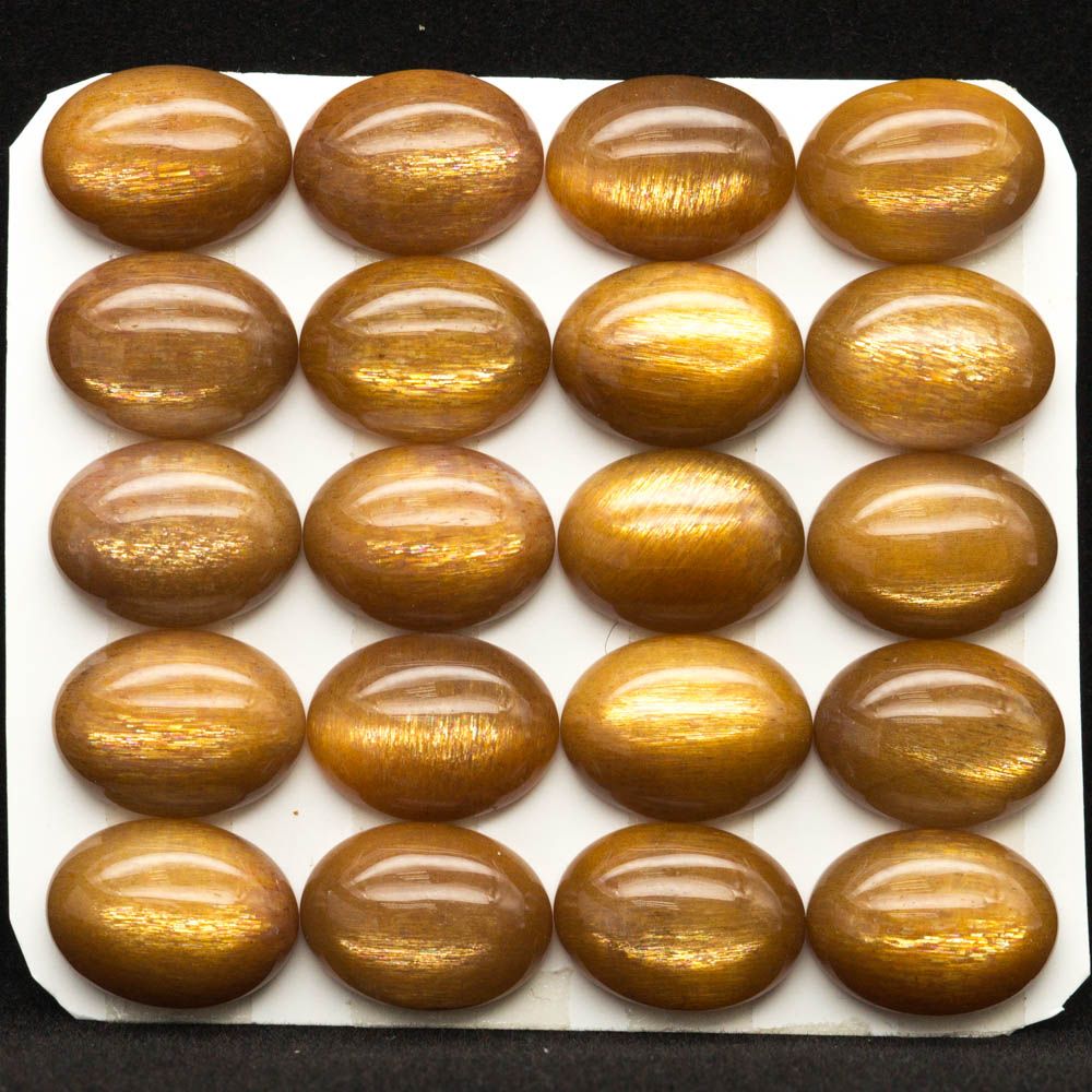 Natural Gemstone Manufacturer Oval Gold Sunstone Cabochon Exporter
