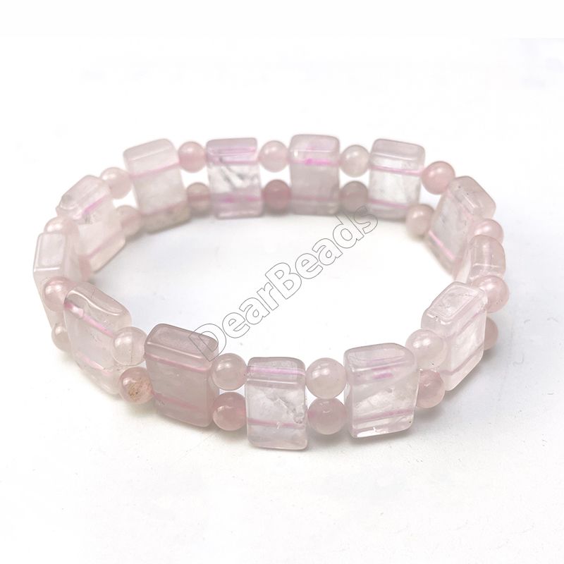 Natural Rose Quartz Gemstone Jewelry Stretch Bracelets Wholesaler