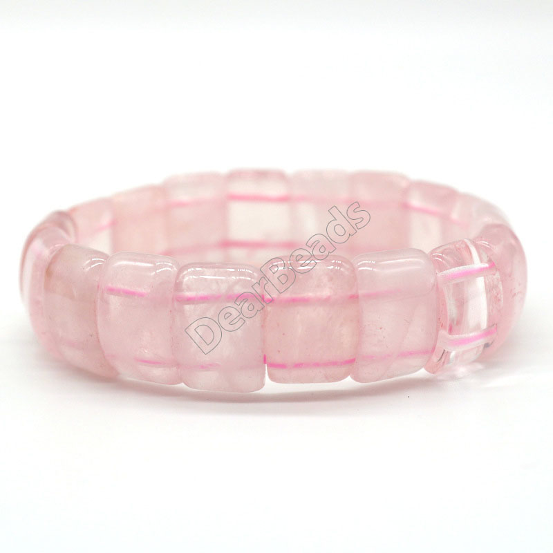 Natural Rose Quartz Gemstone Jewelry Stretch Bracelets Wholesaler
