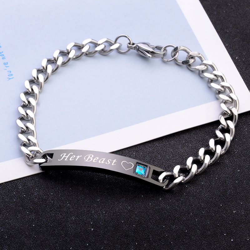 Trend Simple His Beauty Her Beast Couple Bracelet Jewelry Exporter