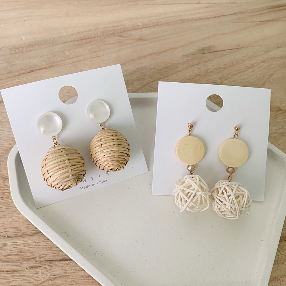 Bamboo Rattan Women Drop Earrings Exporter