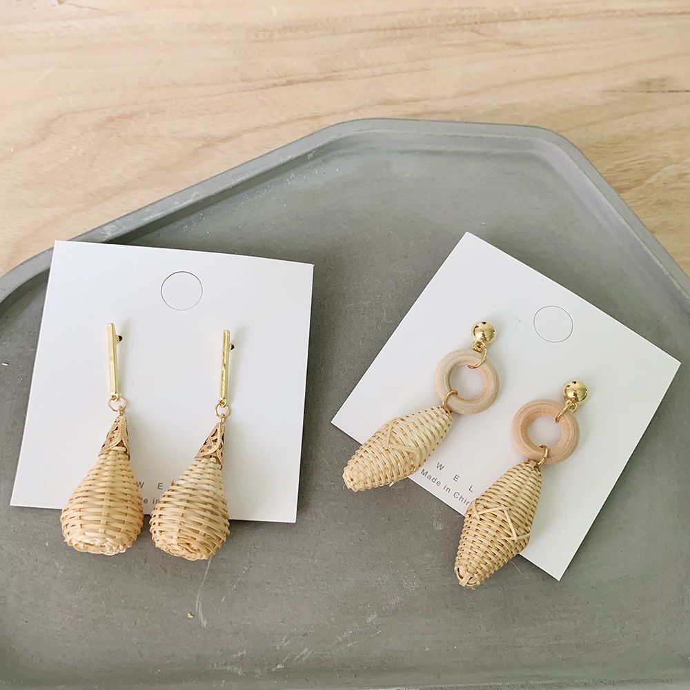 Bamboo Rattan Women Drop Earrings Exporter
