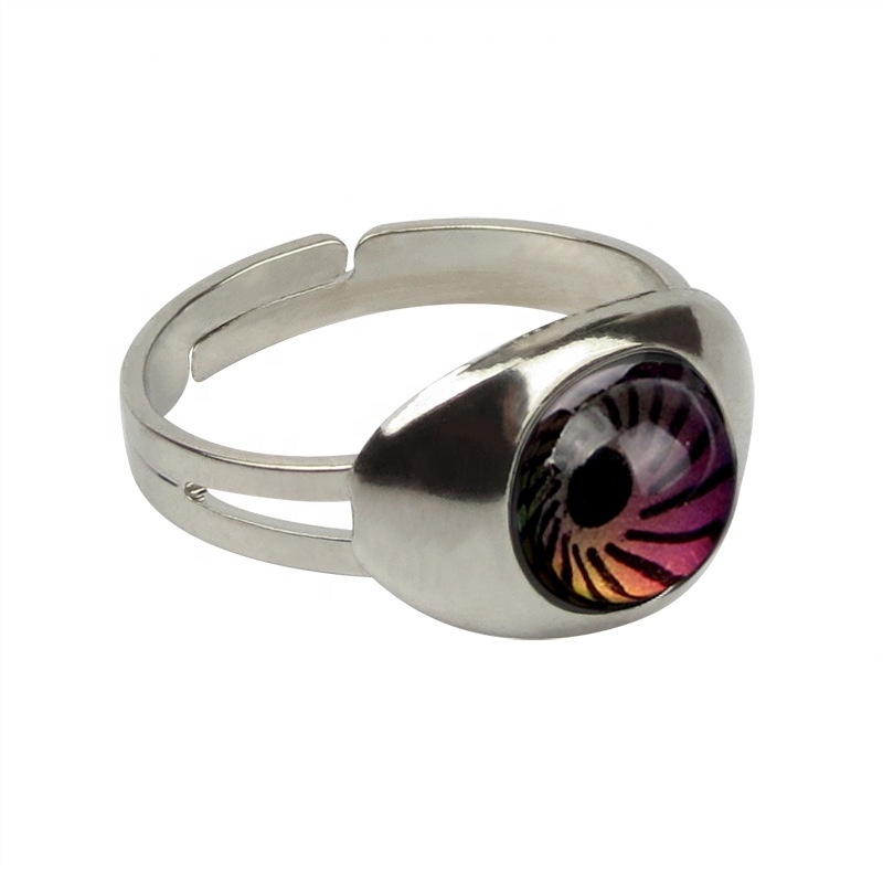 Silver Plated Changeable Color Devil Acrylic Eyes Ring Exporter