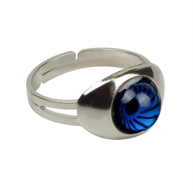 Silver Plated Changeable Color Devil Acrylic Eyes Ring Exporter
