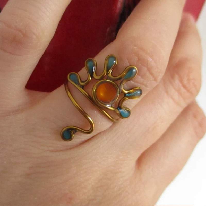 Colorful Fashion Rings Women Delicate Daily Retro Ring Exporter