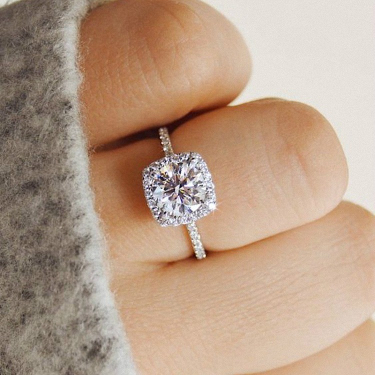 AAA White Zircon Cubic elegant rings Female Wedding jewelry Exporter