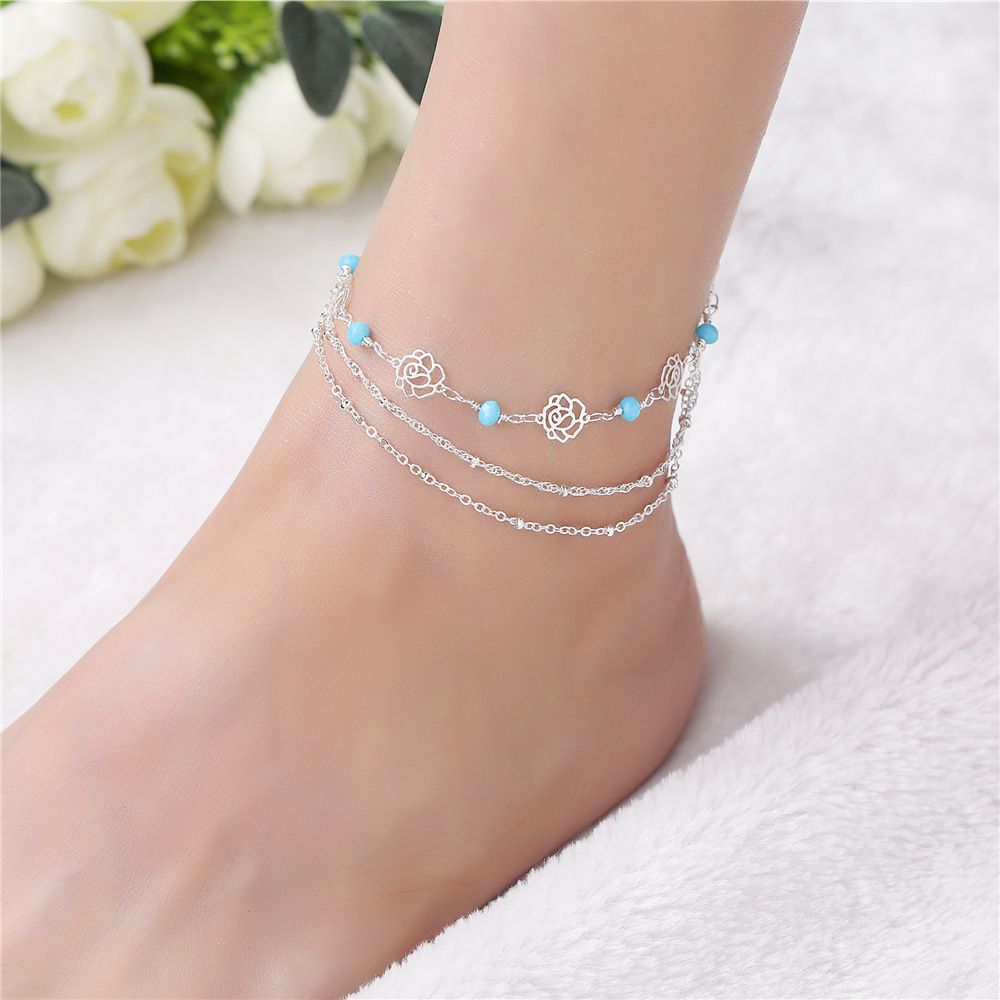 Fashion layered Flower Shape Anklet For Women Girls Exporter