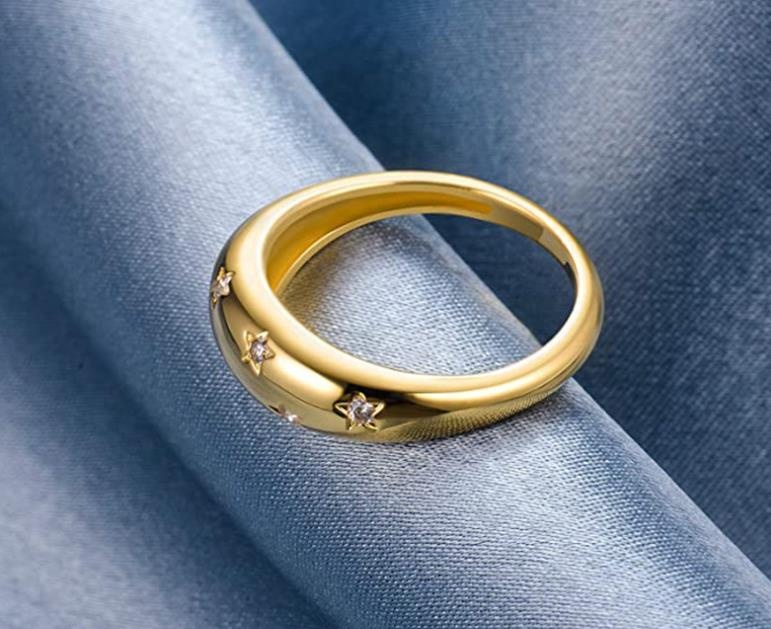 Gold jewelry rings Price Trendy Dome Circular Sun shine light ring Supplier