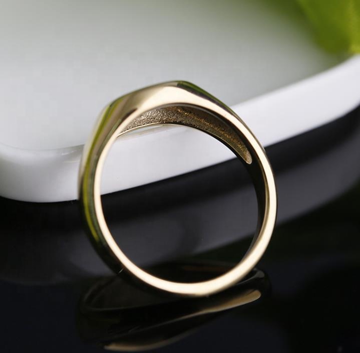 Engraved ring stainless steel 14k gold plated Supplier