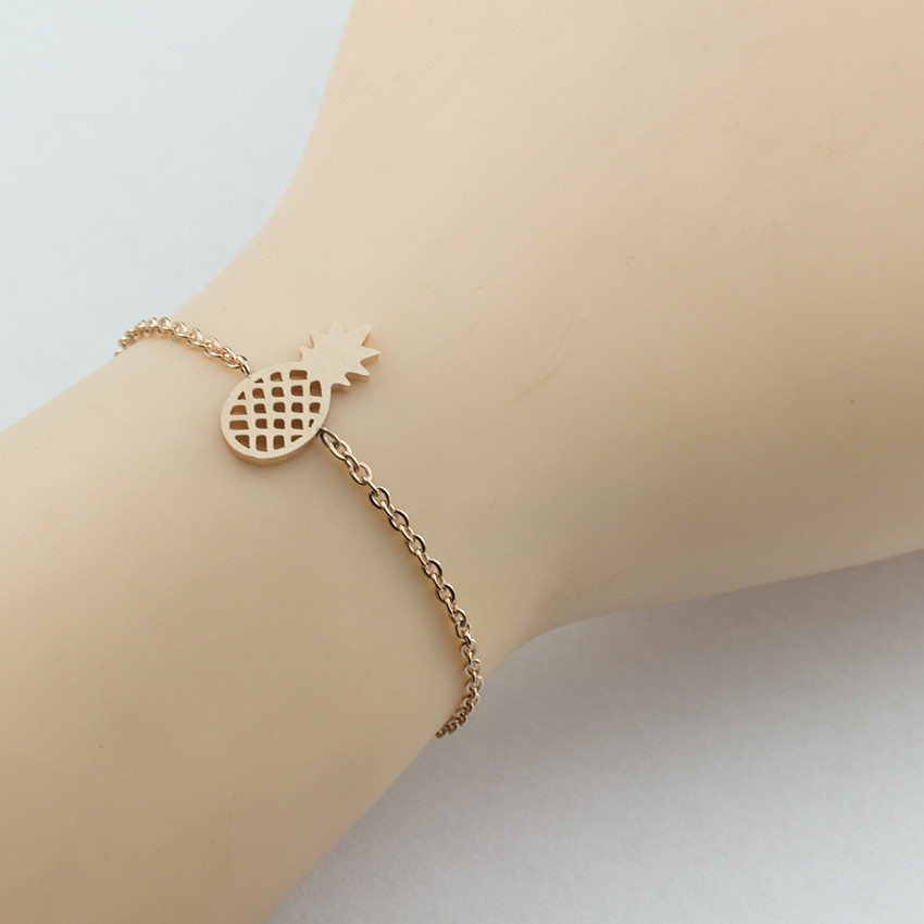 Gold Silver Rose gold Pineapple Pendant Bracelet Supplier