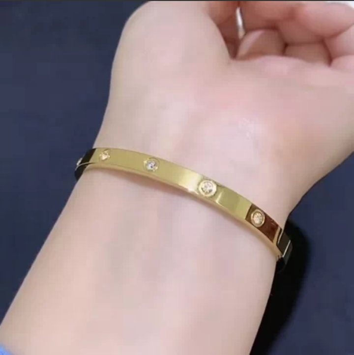 Bangle Women's Zircon 18k Stainless Steel Gold Bangle Supplier