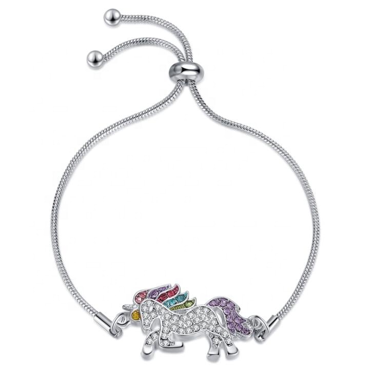 Sweet cute Girls Kids Baby Rainbow Horse Bracelet Supplier