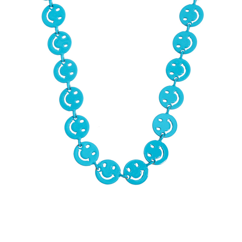 Colorful Enamel Smile Clavicle Chain Necklace Supplier
