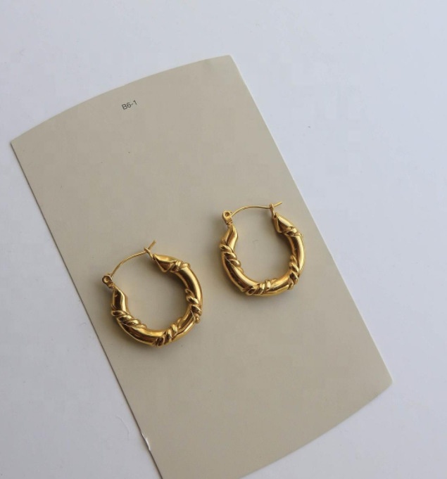 Stainless steel Round Metal Drop Earrings Supplier
