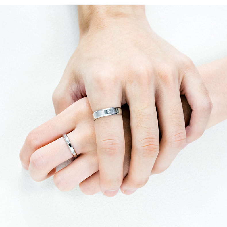 Letter Stainless Steel Lover's Ring Set Wholesaler