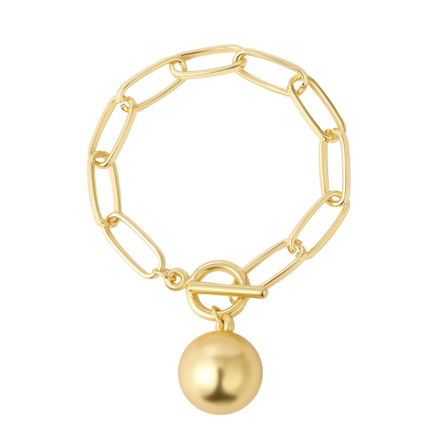 Chain Link ball Charm bracelets gold plated bangles Wholesaler
