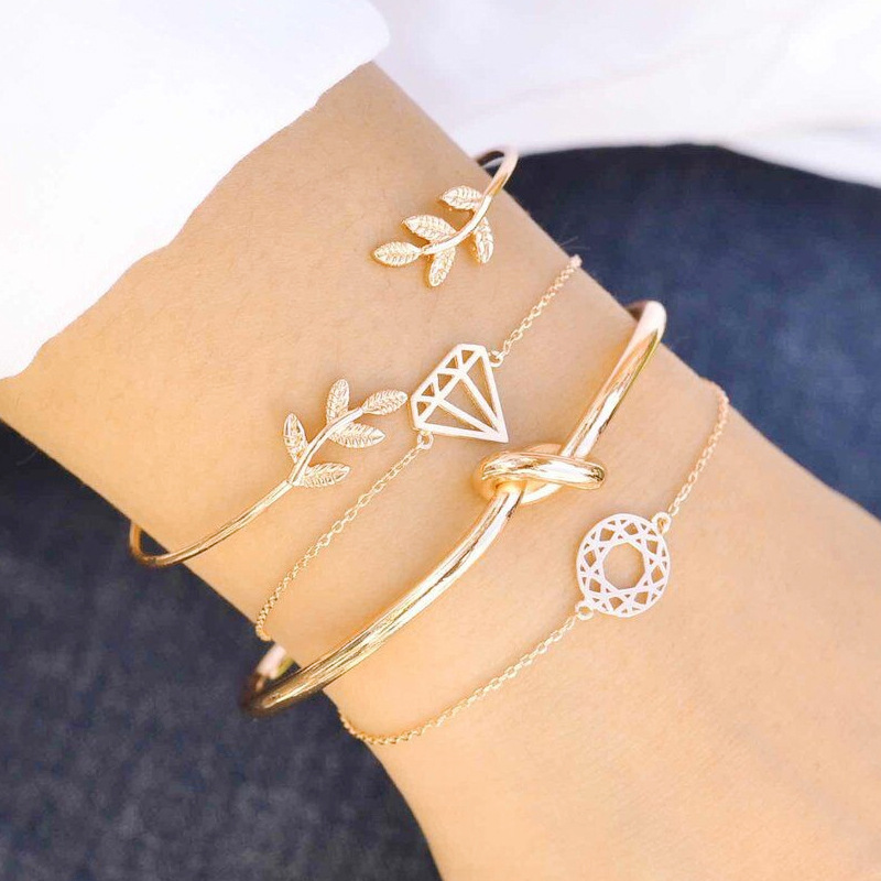 Handmade love leaf heart crown bracelet Wholesaler