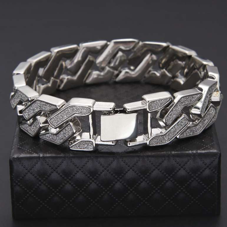 Sparkle full diamond cuban chain men bracelet Wholesaler