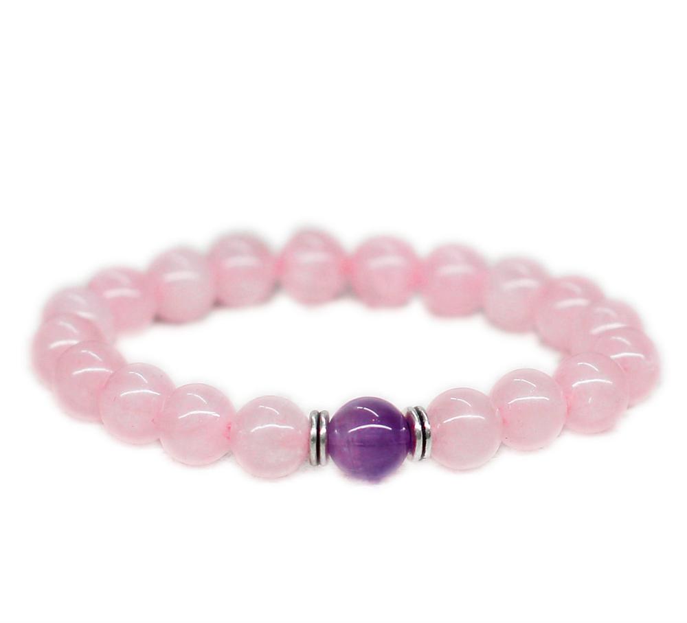 Rose quartz bracelet Amethyst jewelry Fertility Balance bracelet Supplier