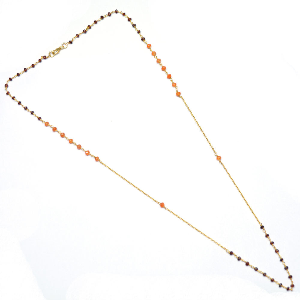 Garnet Gemstone Necklace 925 Sterling 18k Gold Plated  exporter