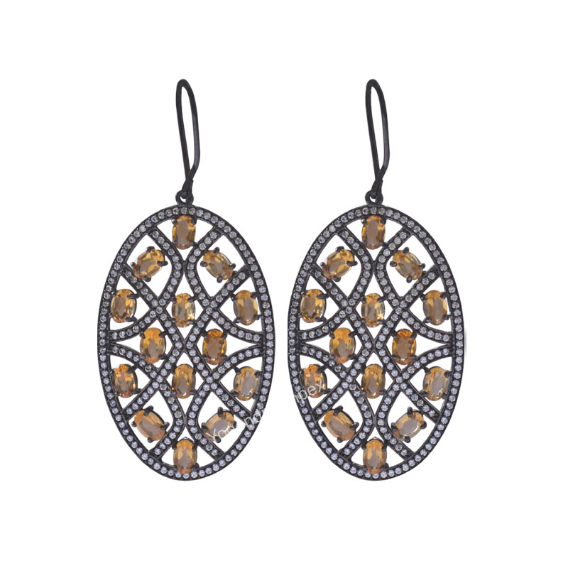 Natural Citrine Gemstone Drop & Dangle Earrings exporter