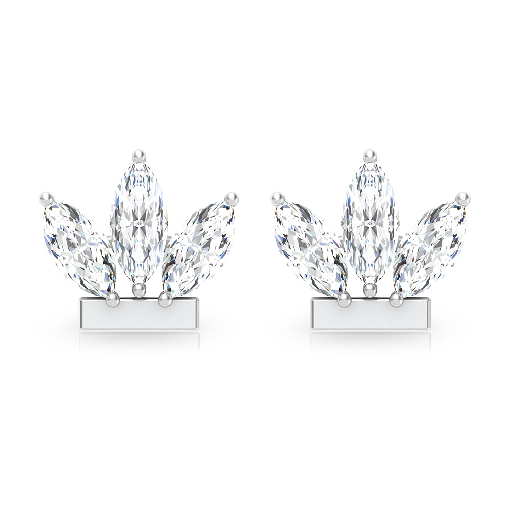 Marquise Diamond Bar Studs, Lotus Flower Cartilage Girls Earrings Manufacturer