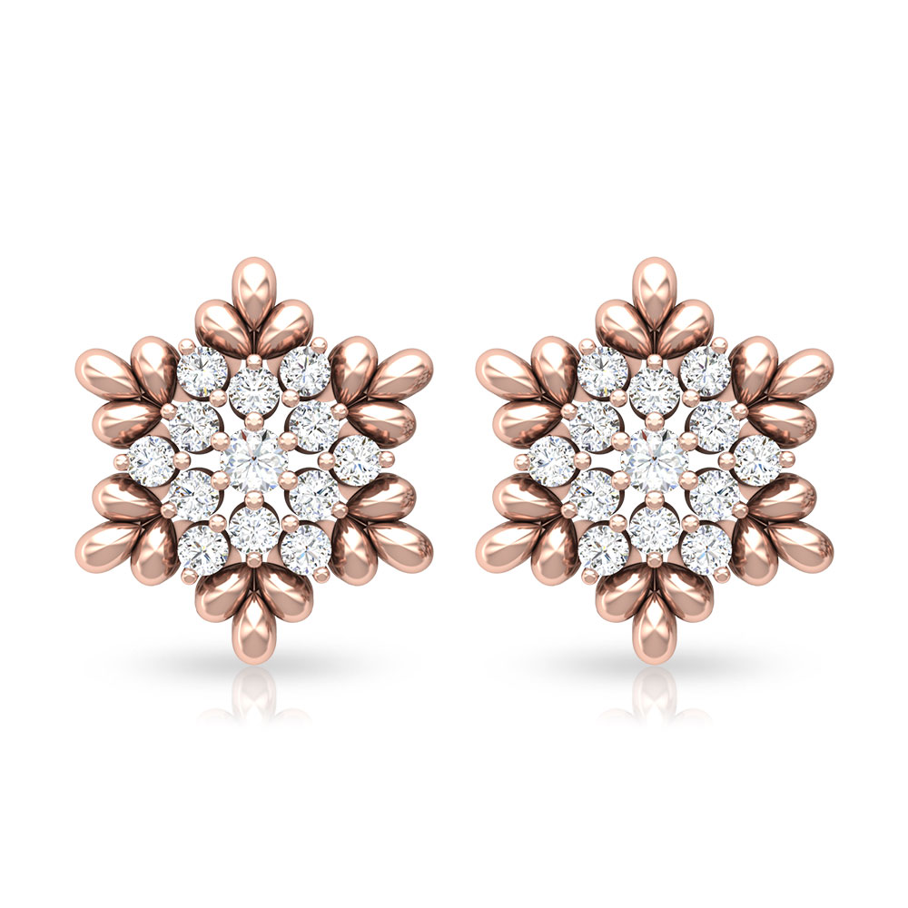 Round Zircon Flower Cluster Earrings for Women Manufacturer