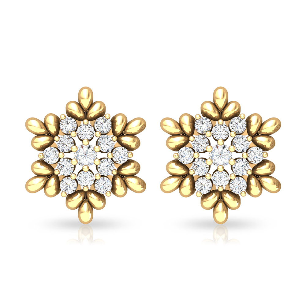 Round Zircon Flower Cluster Earrings for Women Manufacturer