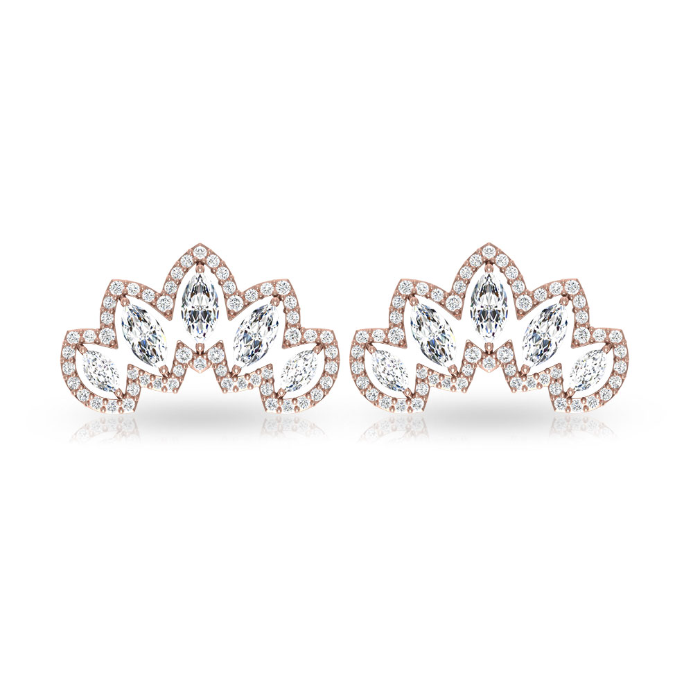 Marquise Diamond Stud Earring, Princess Crown Bridal Cartilage  Manufacturer