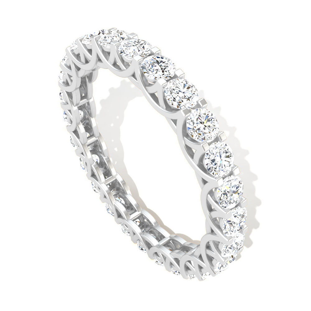 Certified Round Diamond Full Eternity Ring, Prong Set Diamond, Manufacture