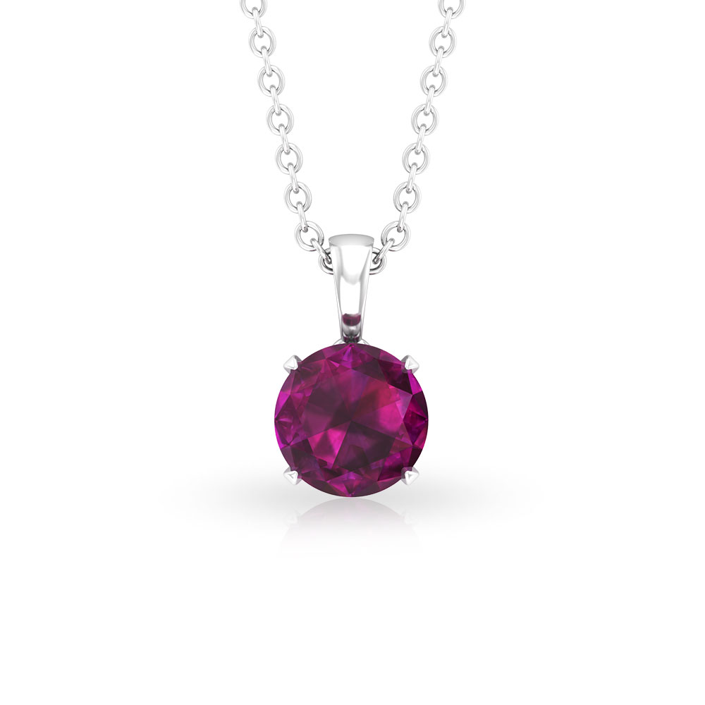 Solitaire Rhizolite Charm Necklace, Round Gemstone Drop Pendant Manufacture