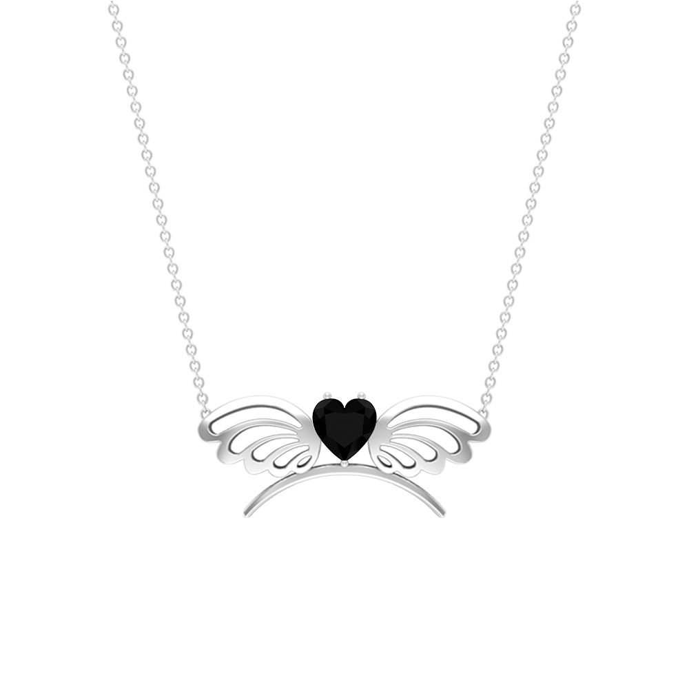 Heart Shaped Lab Created Black Onyx Bridal Pendant Necklace Manufacturer