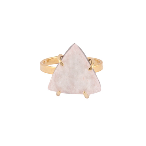 Dainty best quality triangle shape ring  natural white sugar druse Exporter