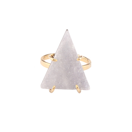 Bohemian stylish triangle shape natural white sugar druse prong setting Exporter
