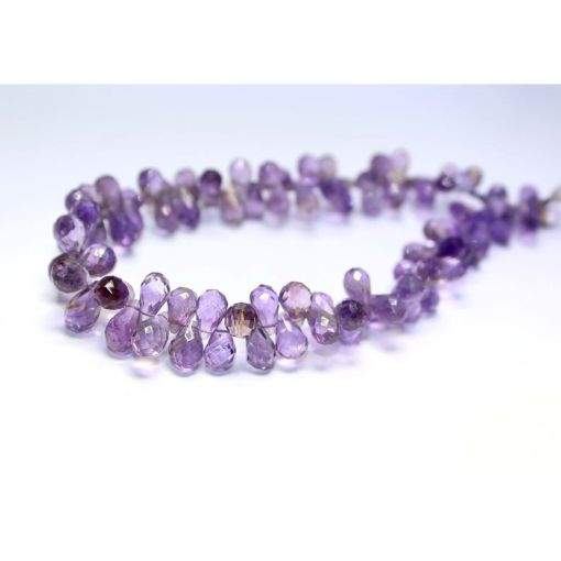 Natural Amethyst Faceted Drops Beads Wholesaler