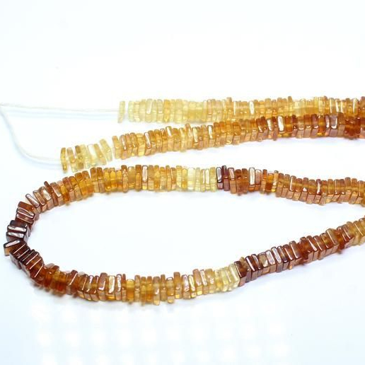 Natural Hessonite Garnet Shaded Smooth Heishi Shape Beads Wholesaler