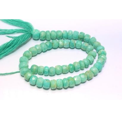 Natural Amazonite Faceted Roundel Shape Beads Wholesaler