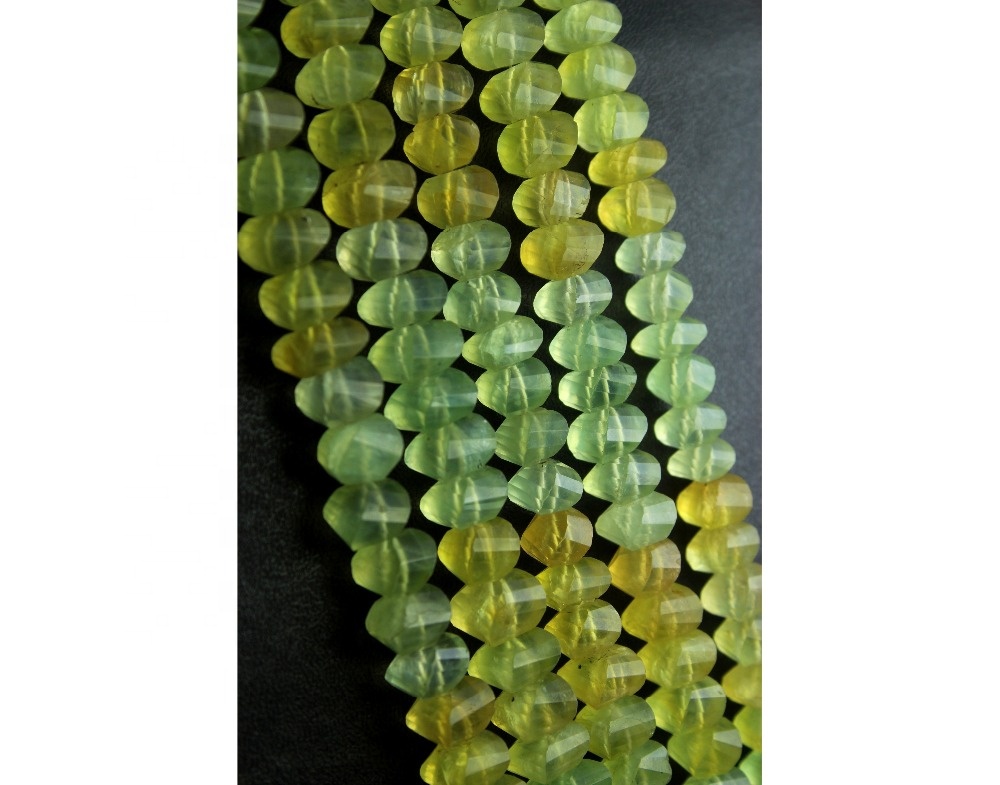 Natural Prehnite faceted Beads Manufacturer