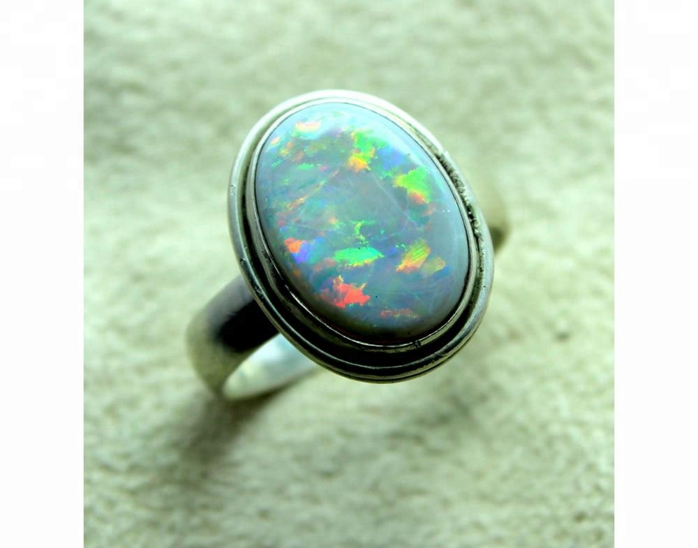 925 Sterling Silver Natural Australian Opal Stone Ring Manufacturer