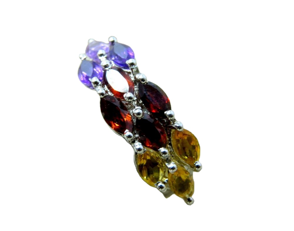 925 Sterling Silver Natural Multi Stone Ring Manufacturer