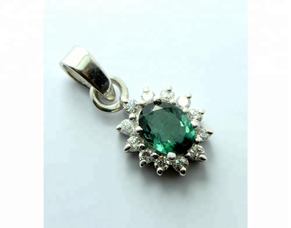 Natural 925 Sterling Silver Green Kyanite Pendant Exporter