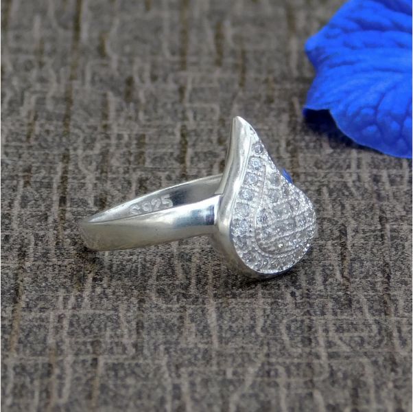 Solitaire Ring Sterling Silver Lab White Diamonds Exporter