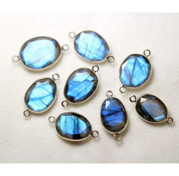 Natural Labradorite Faceted Cut Stone Connector Exporter