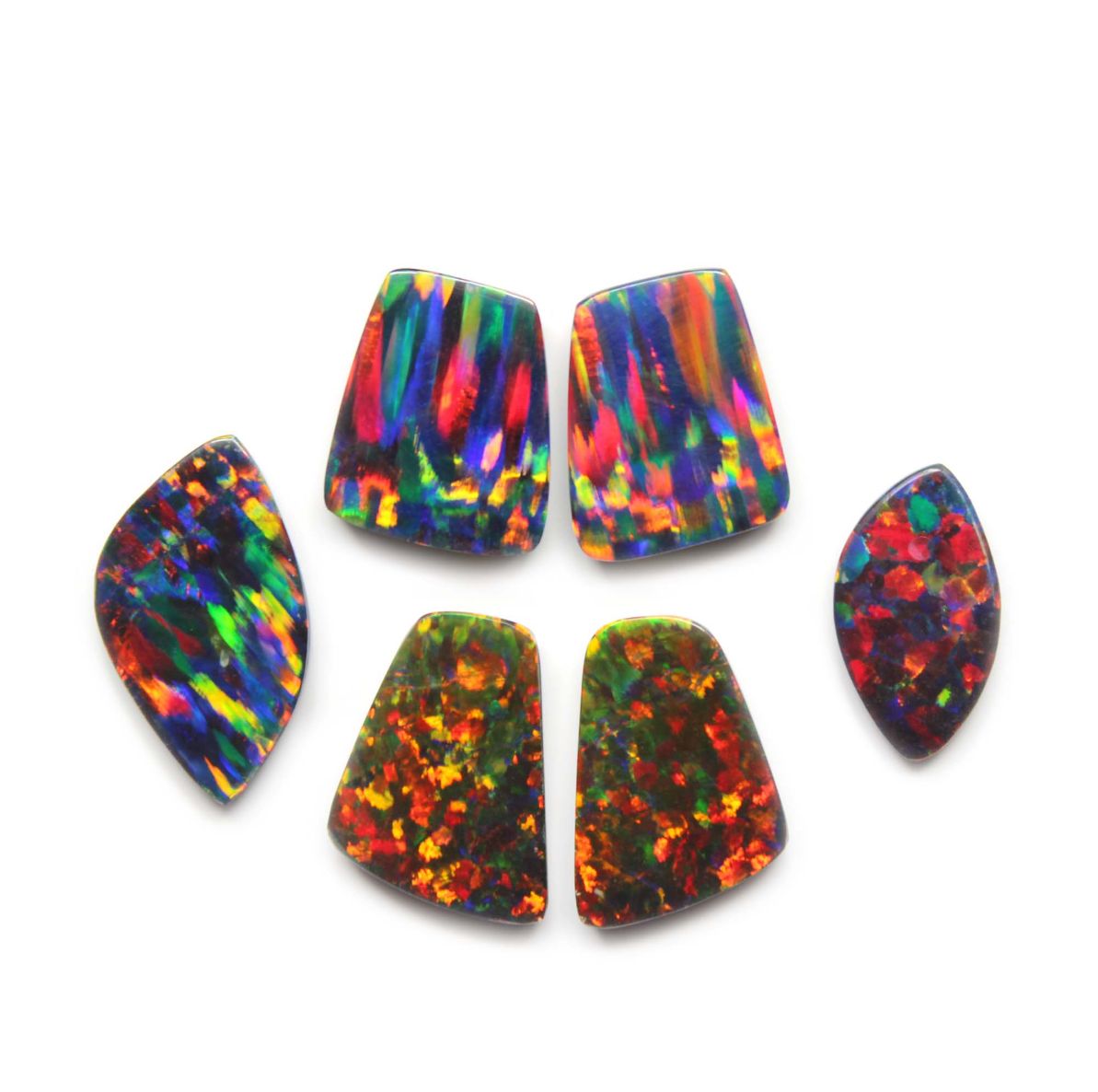Bello Synthetic Opal Doublet Black Opal Mix Shape Gemstone Supplier