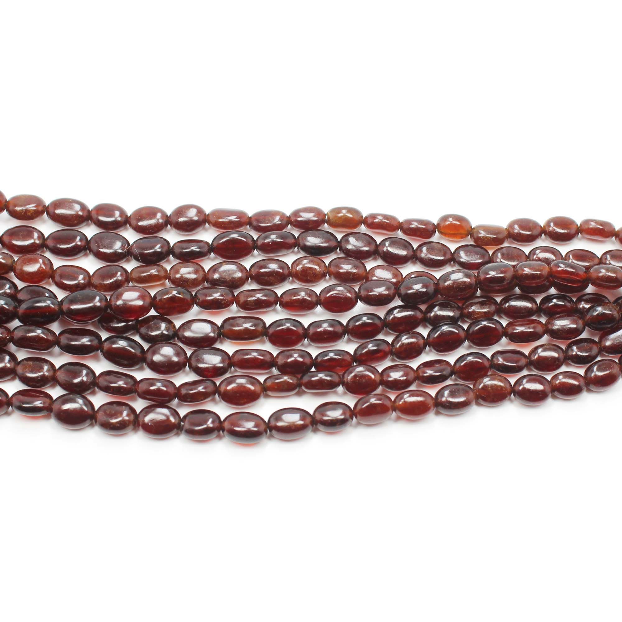 Natural Hessonite Garnet Smooth Oval Shape 10 Inch Beads Gemstone Supplier